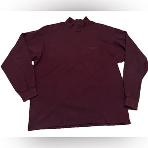 Columbia Embroidered Burgundy Long Sleeve Turtleneck Sweater Mens Size XL